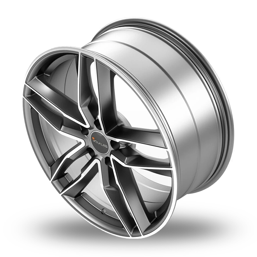 20" Avus Racing AF16 Matt Anthracite Polished Alloy Wheels