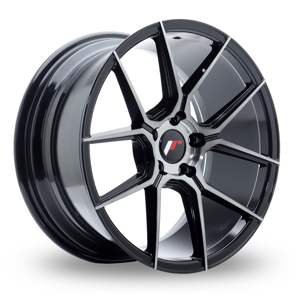 Japan Racing JR30 (8x18) (Custom Fitment) Black Machined Tinted Face Alloy Wheels