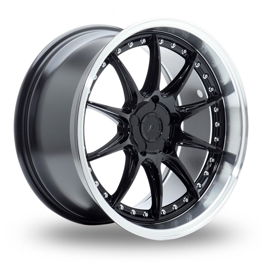 Japan Racing JR41 (8.5x19) (Custom Fitment) Gloss Black Machined Lip Alloy Wheels
