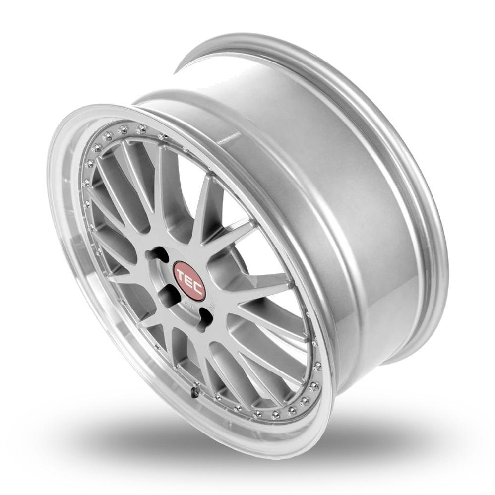 18" TEC Speedwheels GT EVO Hyper Silver Polished Lip Alloy Wheels