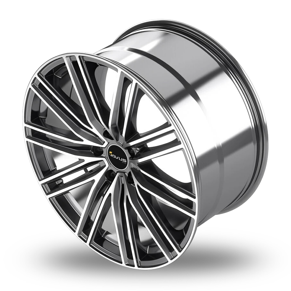 20" Avus Racing AC-M08 Anthracite Polished Alloy Wheels