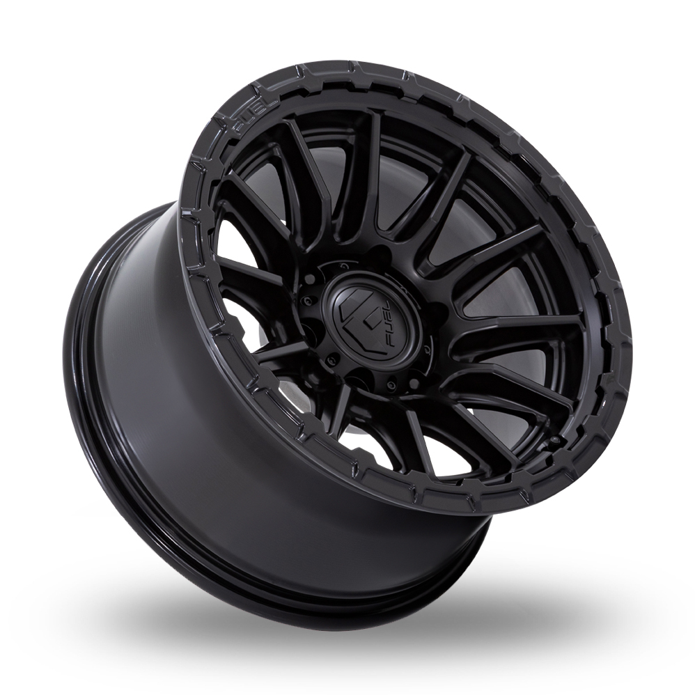 17" Fuel Off-Road FC866 Piston Blackout With Gloss Black Lip Alloy Wheels