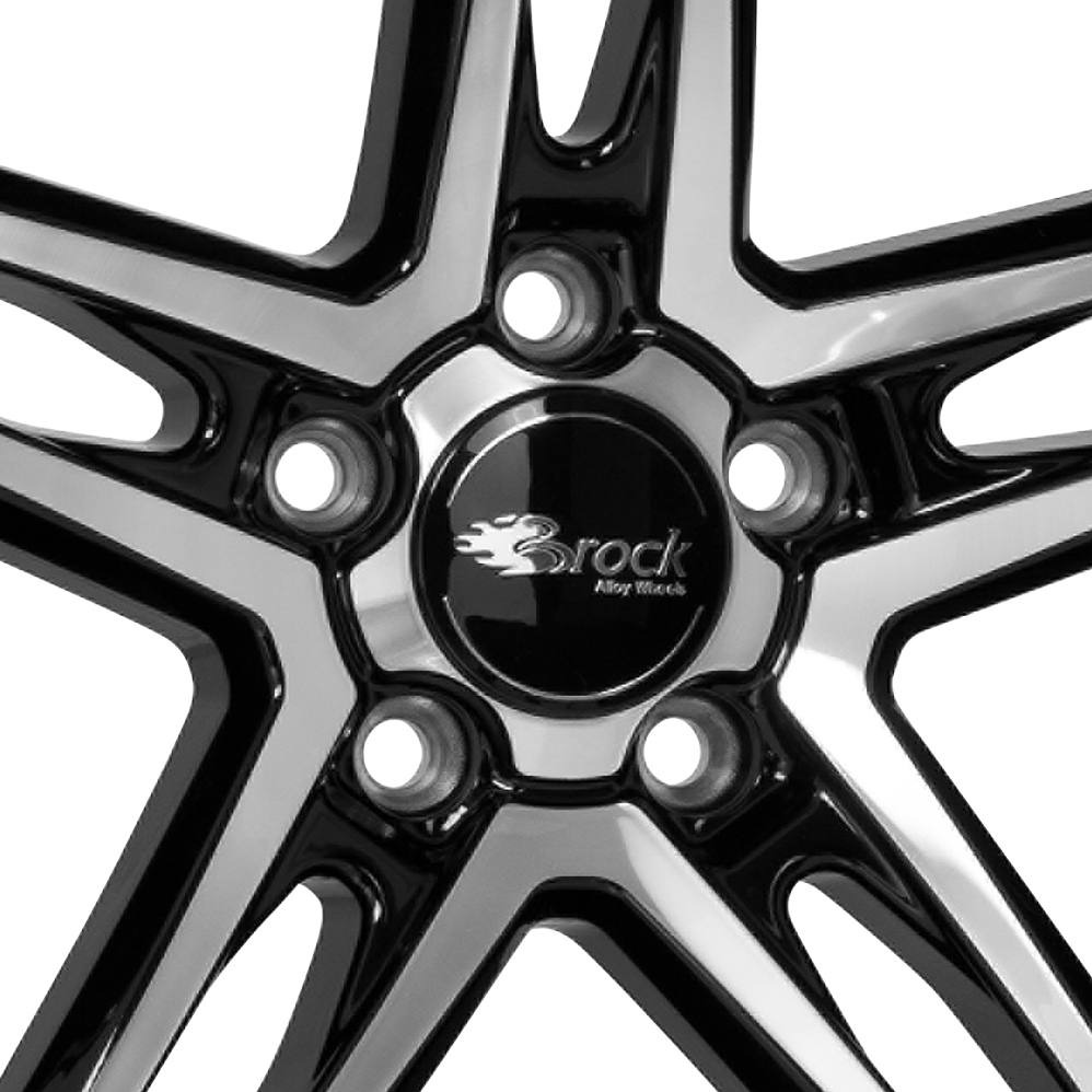19" Brock B33 Gloss Black Polished Alloy Wheels