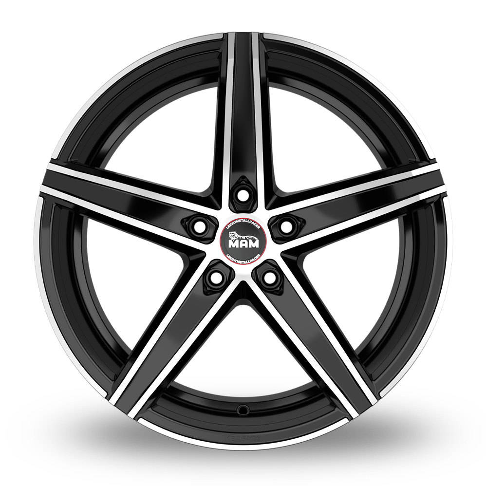 19" MAM OX-18 Black Polished Alloy Wheels