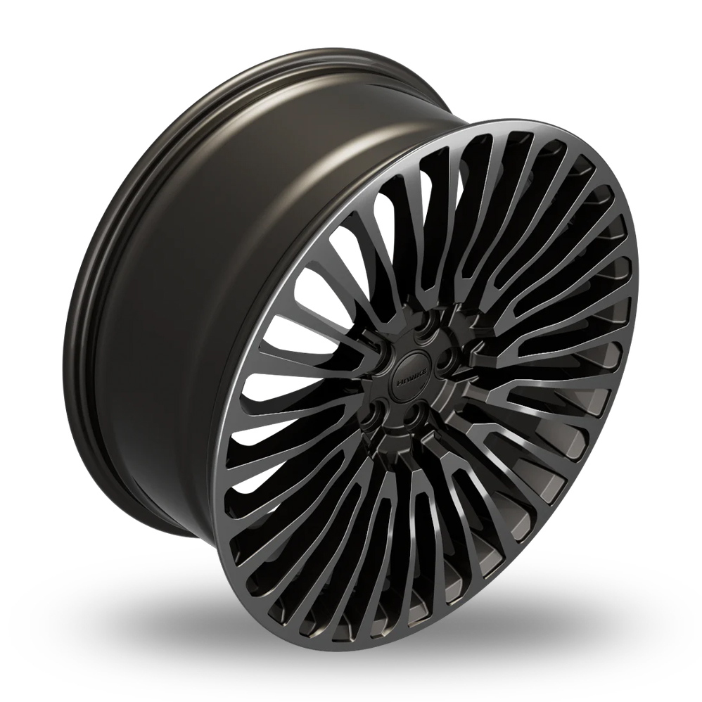 22" Hawke Sentry Grey Polished Alloy Wheels