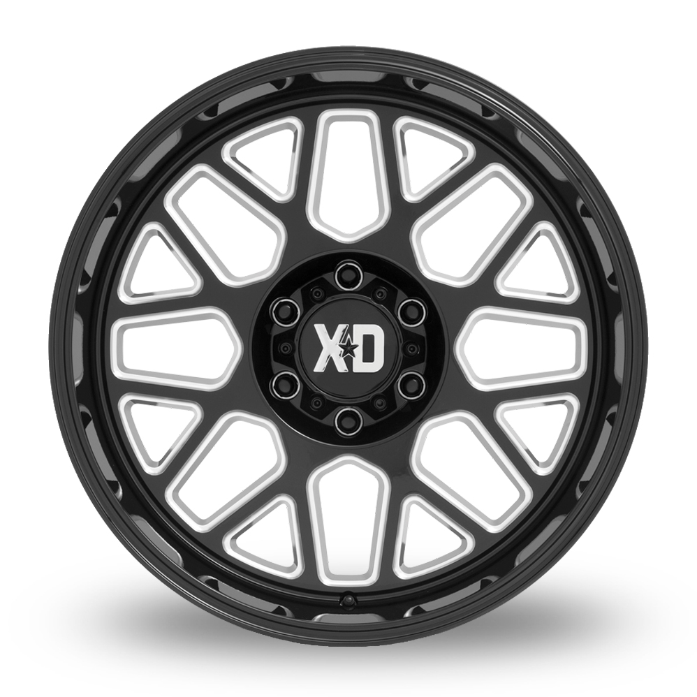 24" XD XD849 Grenade II Gloss Black Milled Alloy Wheels