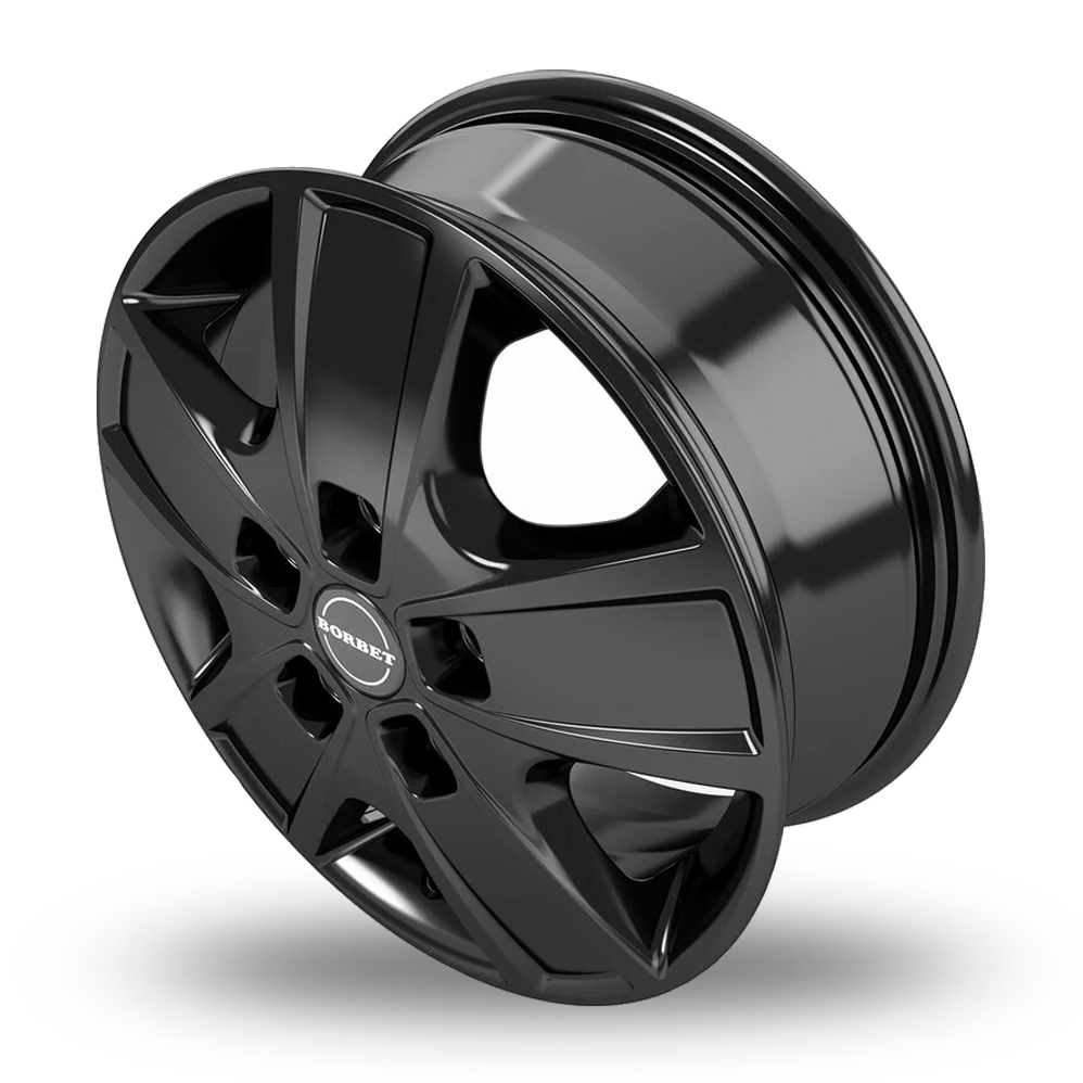 16" Borbet CWG Gloss Black Alloy Wheels