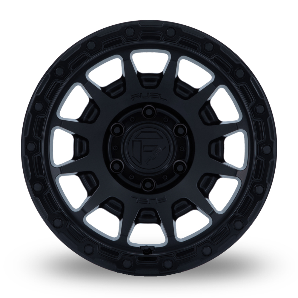 17" Fuel Off-Road FC884 Fortress Matte Black With Gloss Black Lip Alloy Wheels