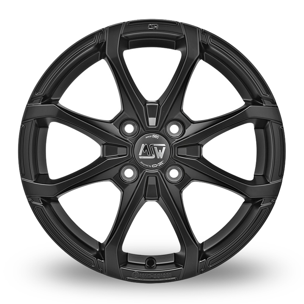 14" MSW (by OZ) X4 Matt Black Alloy Wheels
