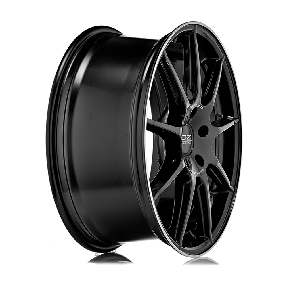 18" OZ Racing Veloce GT Gloss Black Polished Lip Silver Lettering Alloy Wheels