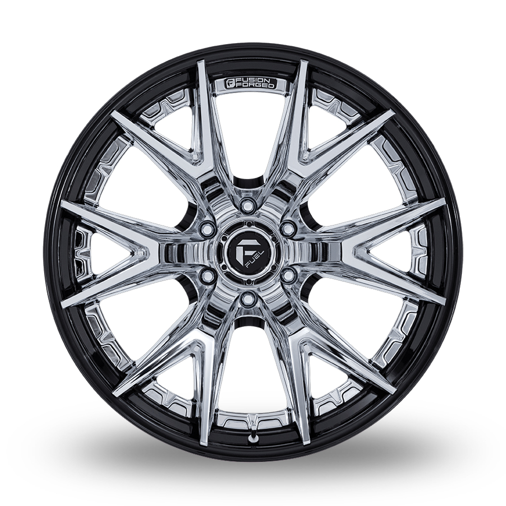 24" Fuel Off-Road FC402 Catalyst (USA Warehouse) Chrome With Gloss Black Lip Alloy Wheels