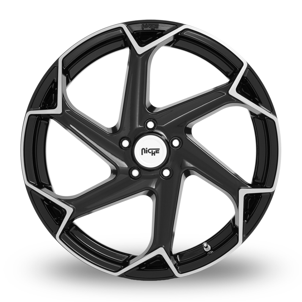 20" Niche M255 Flash Gloss Black Brushed Alloy Wheels