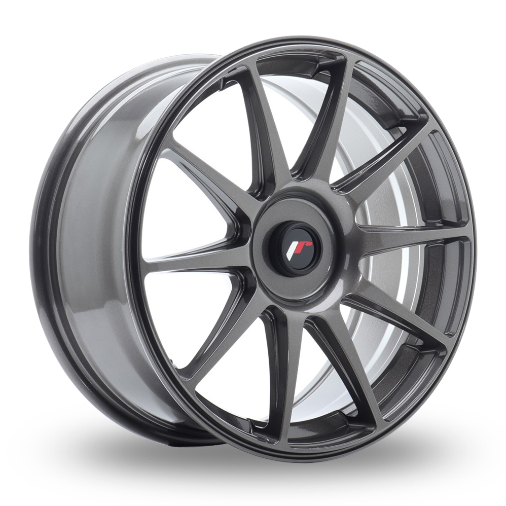 Japan Racing JR11 (9.5x18) (Custom Fitment) Hyper Black Alloy Wheels