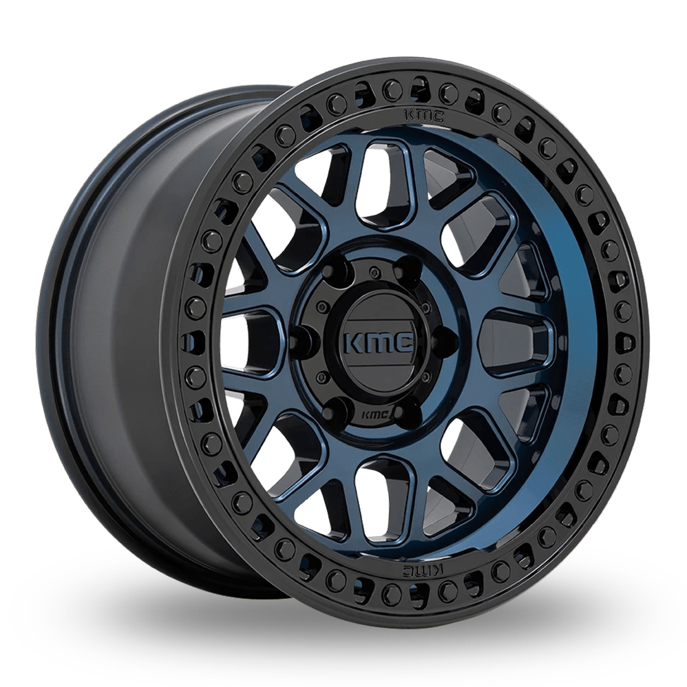 KMC KM549 GRS (USA Warehouse) Midnight Blue With Gloss Black Lip Alloy Wheels