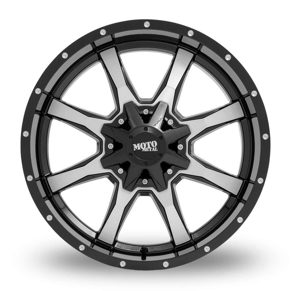 18" Moto Metal MO970 Gloss Black With Machined Face Alloy Wheels