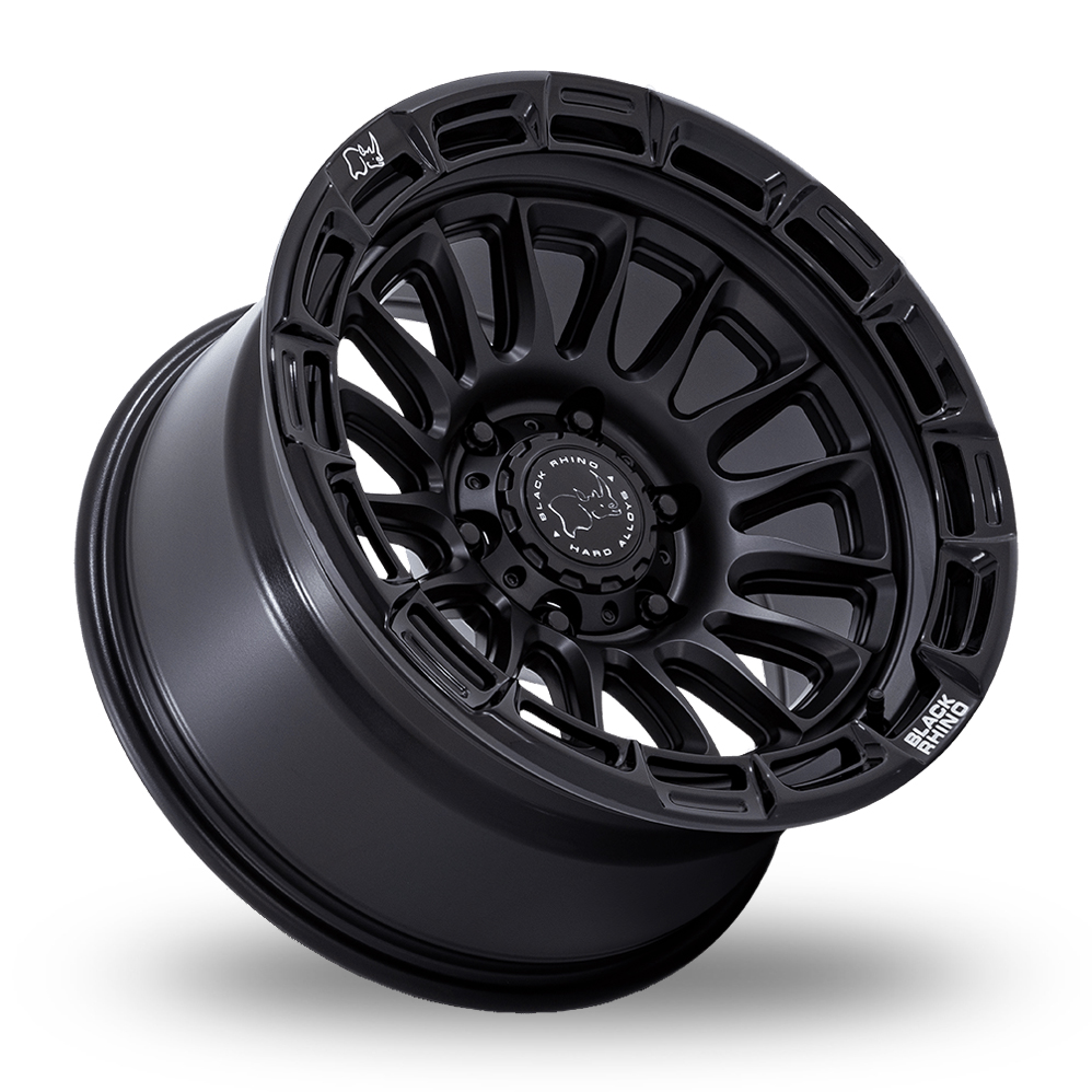 17" Black Rhino BR025 Rival Matte Black With Gloss Black Lip Alloy Wheels