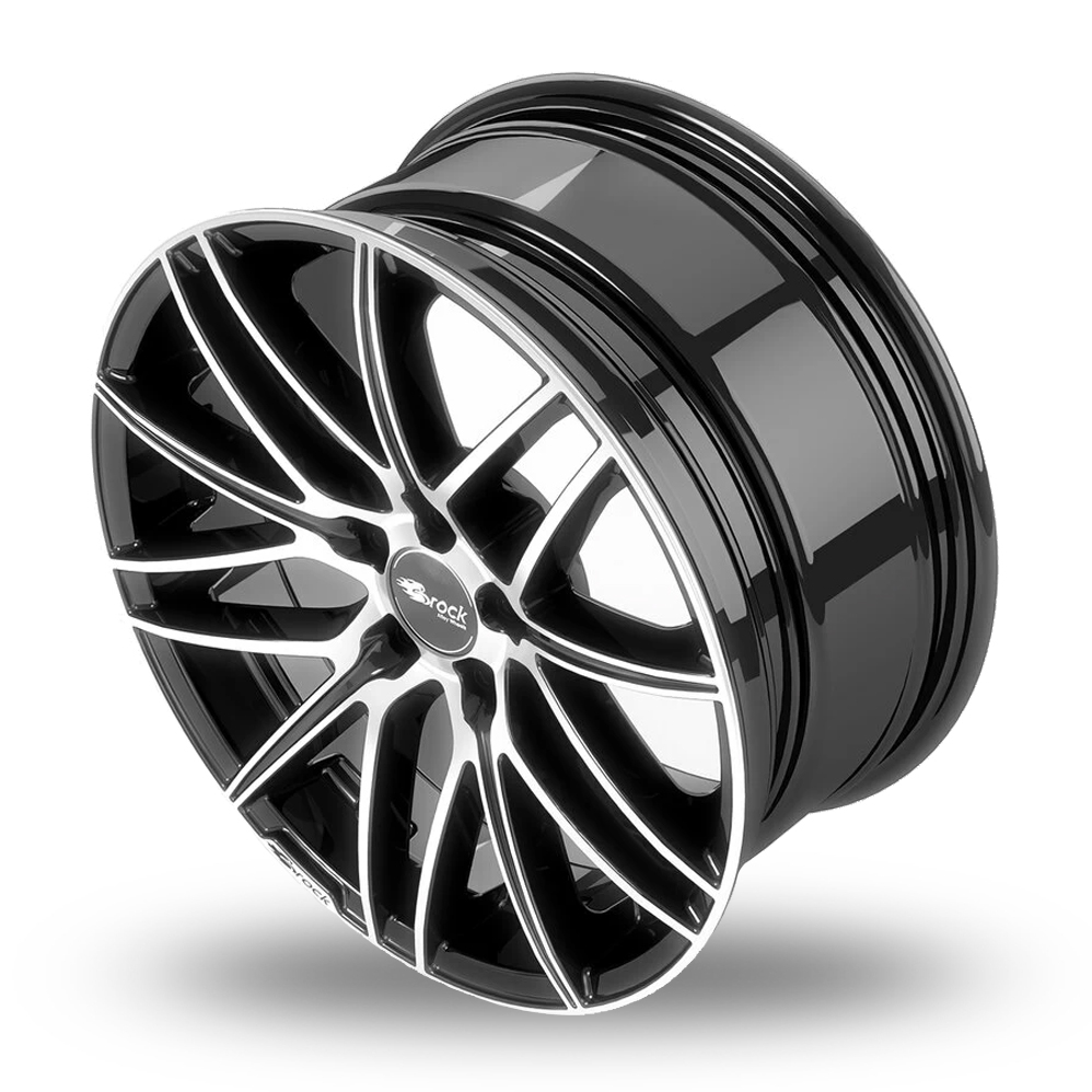 19" Brock B34 Gloss Black Polished Alloy Wheels