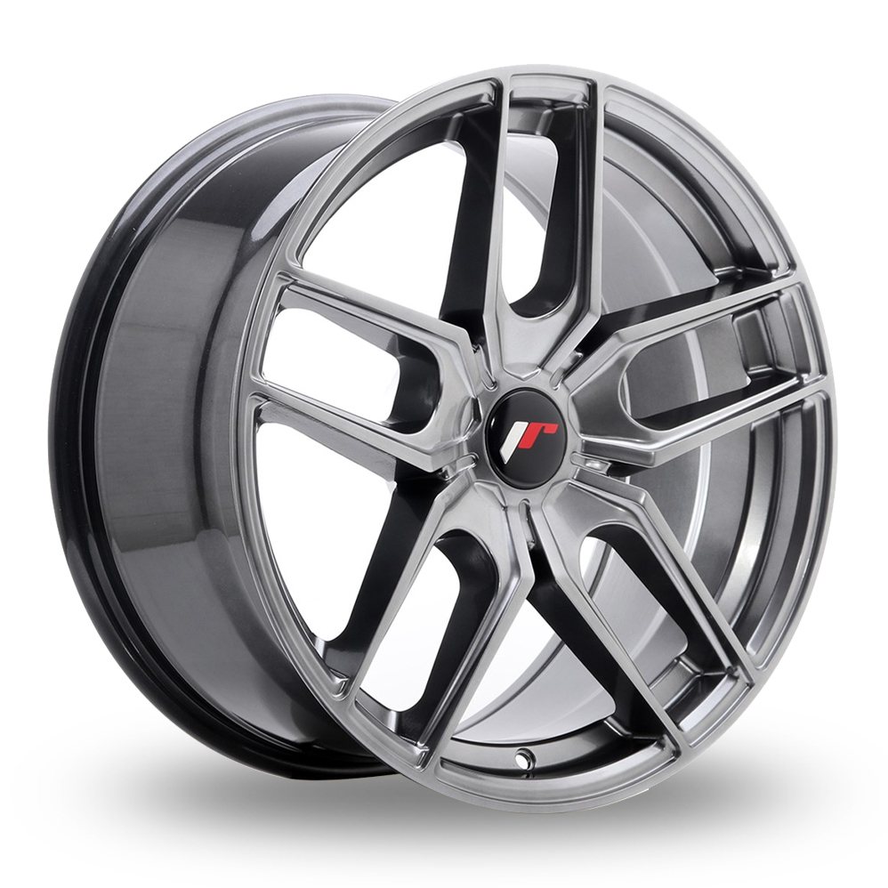 Japan Racing JR25 (8.5x18) (Custom Fitment) Hyper Black Alloy Wheels