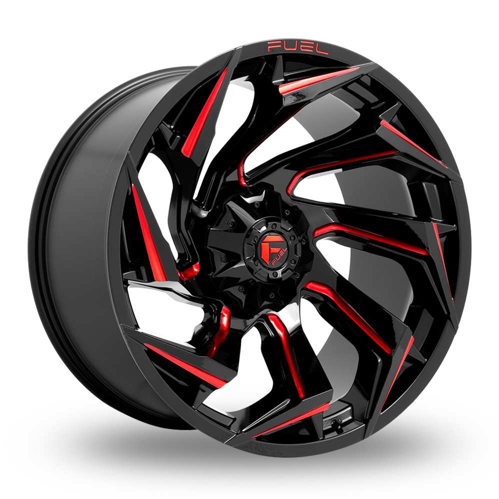 Fuel Off-Road D755 Reaction (EU Warehouse) Gloss Black Milled With Red Tint Alloy Wheels