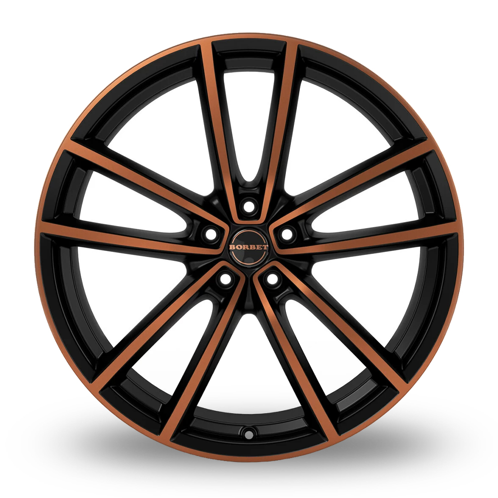 20" Borbet W Matt Black Copper Polished Alloy Wheels