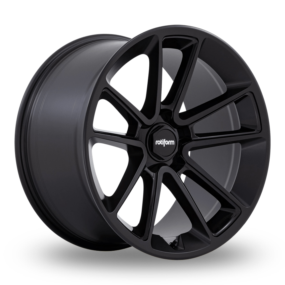 Rotiform R194 BTL (USA Warehouse) Matte Black With Black Cap Alloy Wheels