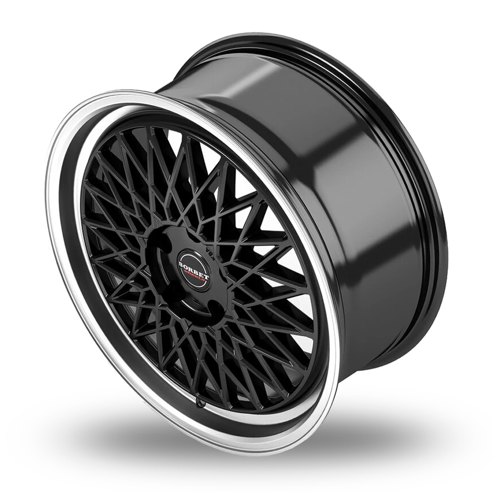 17" Borbet B Black Polished Rim Alloy Wheels