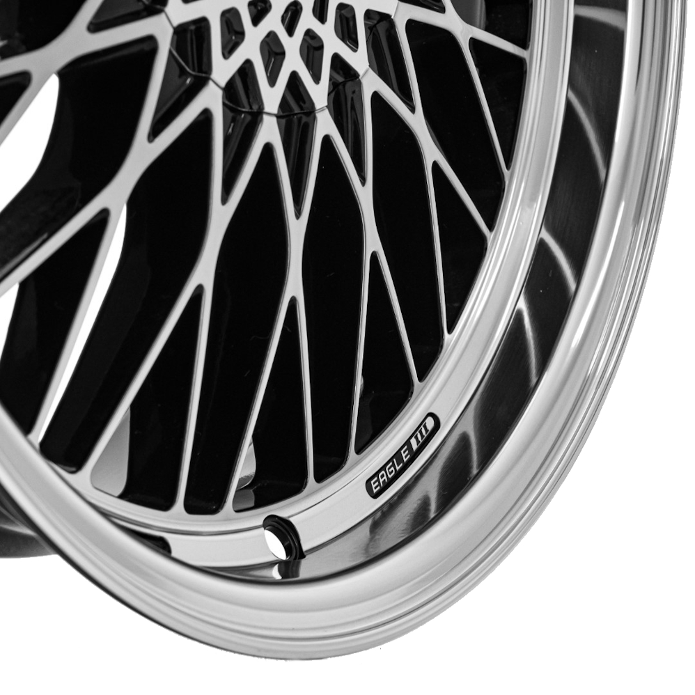 17" Lenso Eagle 3 Gloss Black Polished Alloy Wheels
