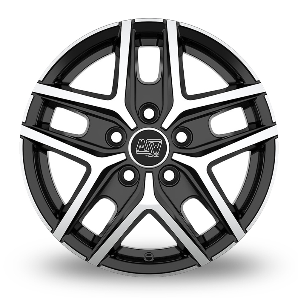 16" MSW (by OZ) 40 VAN Gloss Black Polished Alloy Wheels