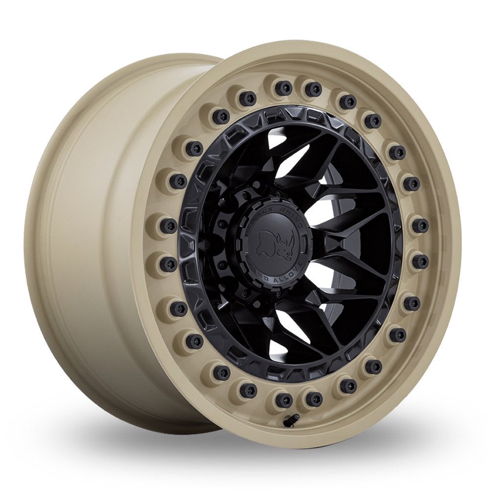 Black Rhino Alpha (USA Warehouse) Matte Black With Sand Lip Alloy Wheels
