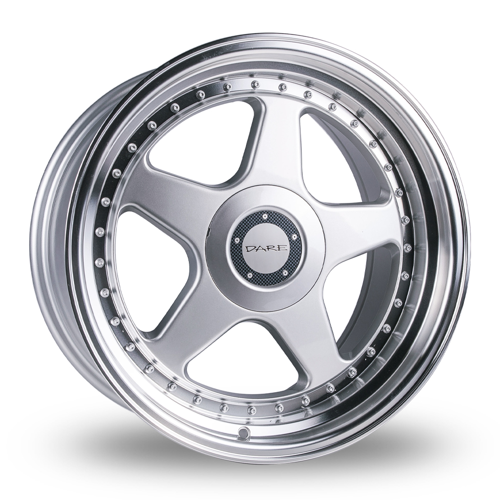 Dare F5 Silver Polished Lip Alloy Wheels