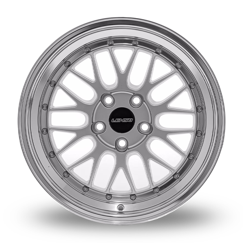 17" Lenso XLM Gloss Silver Polished Alloy Wheels