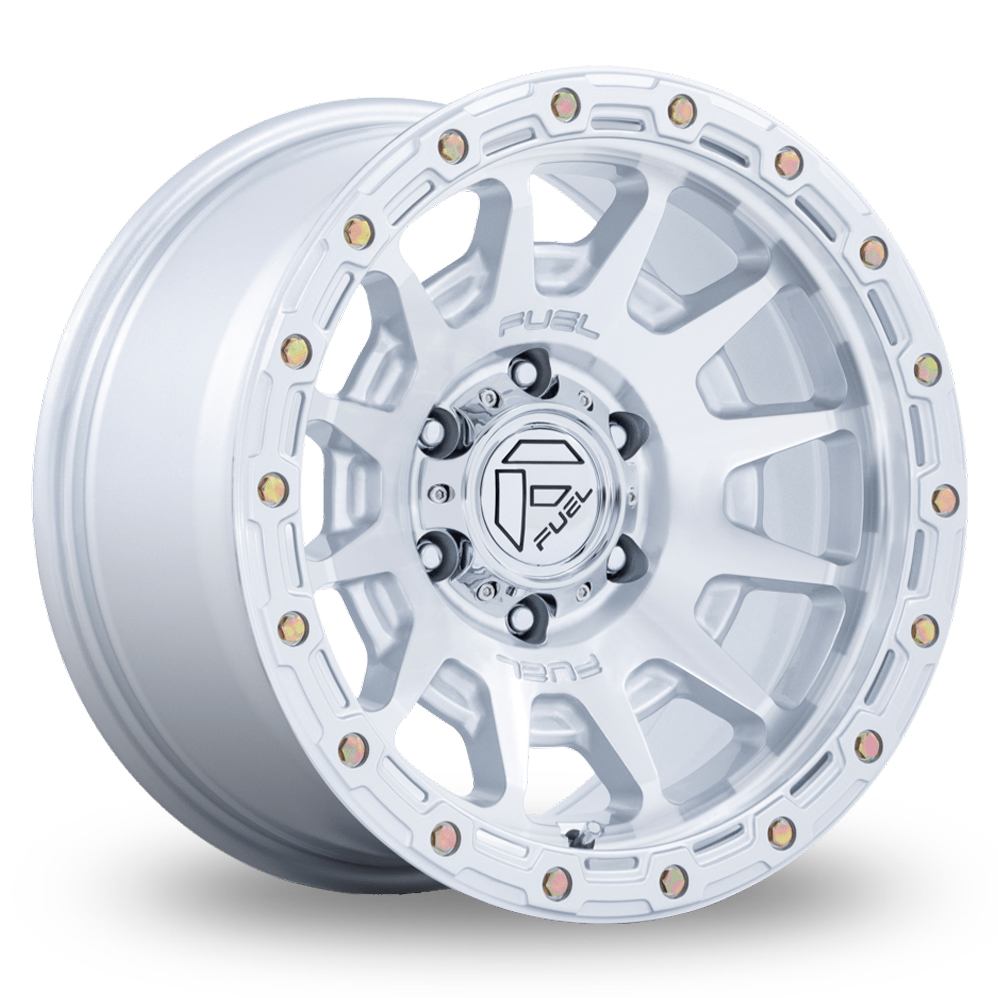 Fuel Off-Road FC884 Fortress (USA Warehouse) Gloss Silver With Machined Face Alloy Wheels