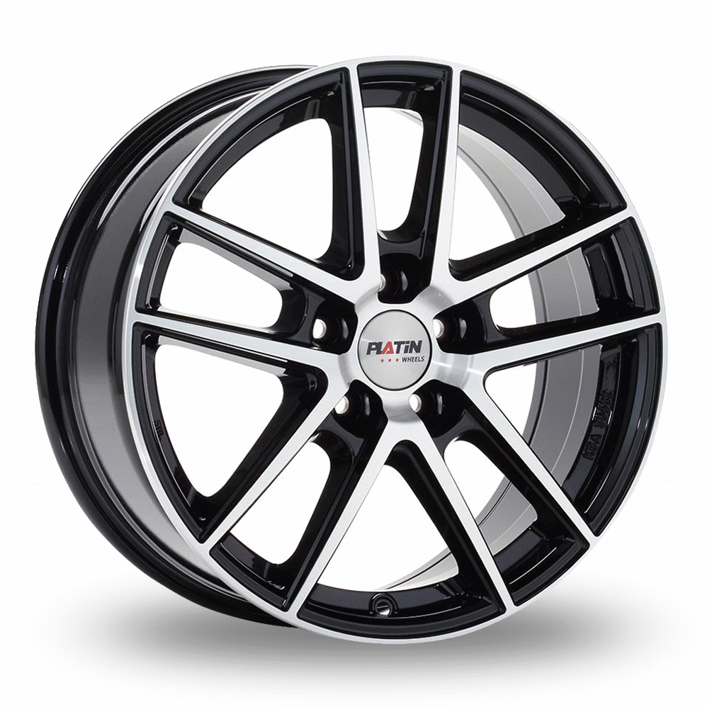 14" Platin P 73 Black Polished Alloy Wheels