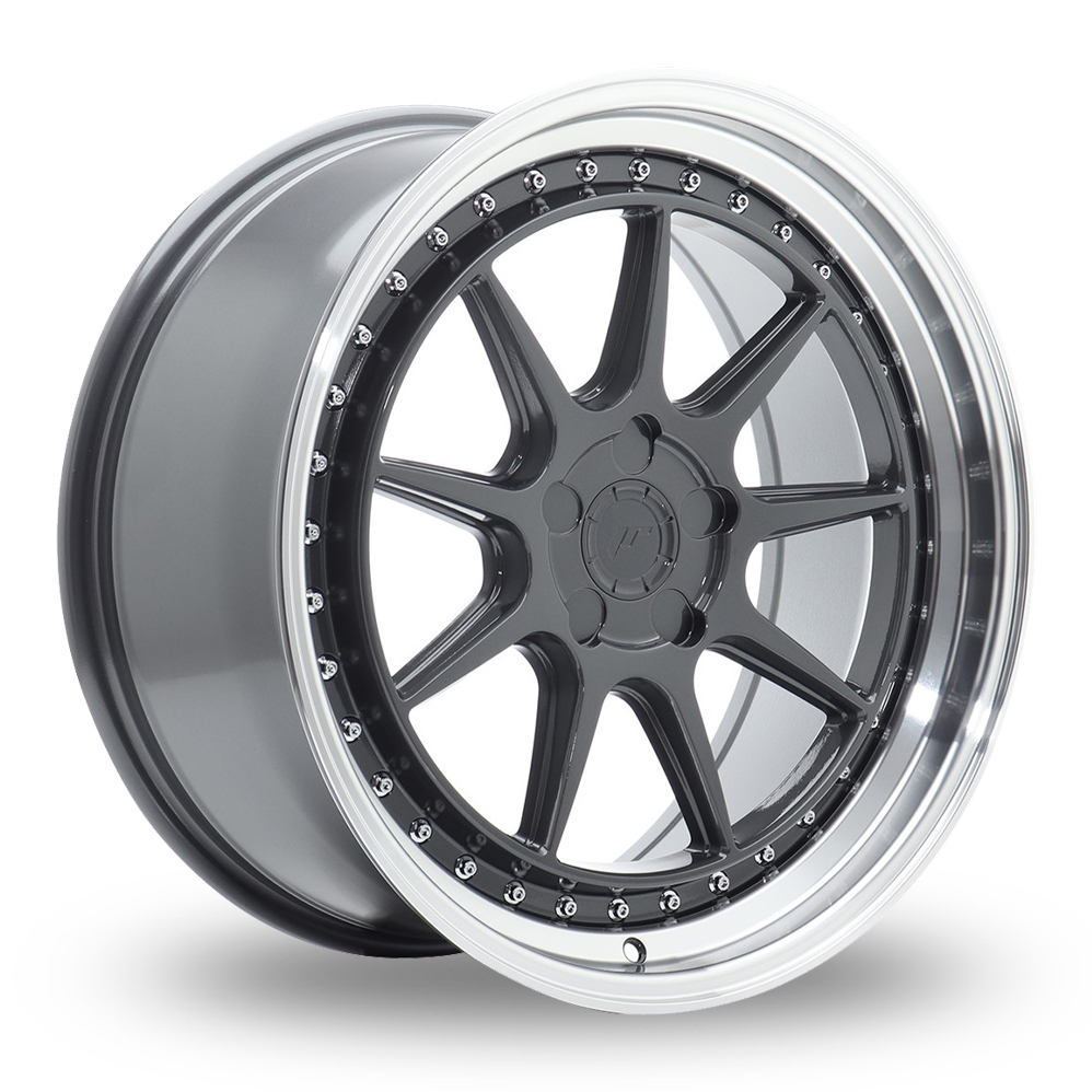 Japan Racing JR47 (8.5x19) (Custom Fitment) Hyper Grey Machined Lip Alloy Wheels