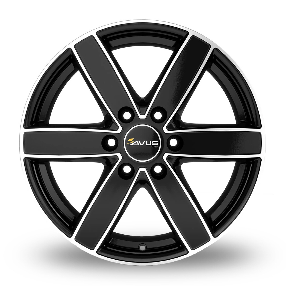 16" Avus Racing AC-V61 Black Polished Alloy Wheels