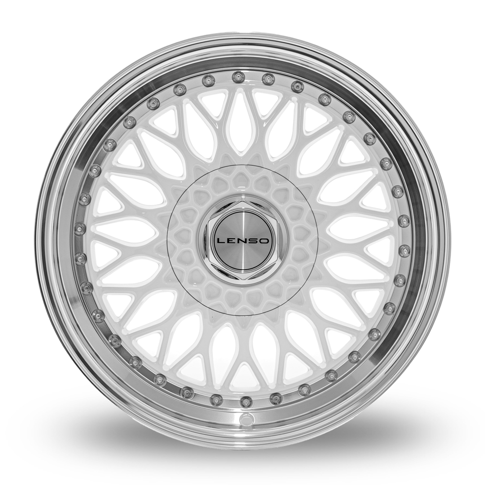 17" Lenso BSX Gloss White Polished Alloy Wheels