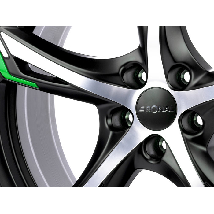 20" Ronal R62 Green Matt Black Polished Green Alloy Wheels