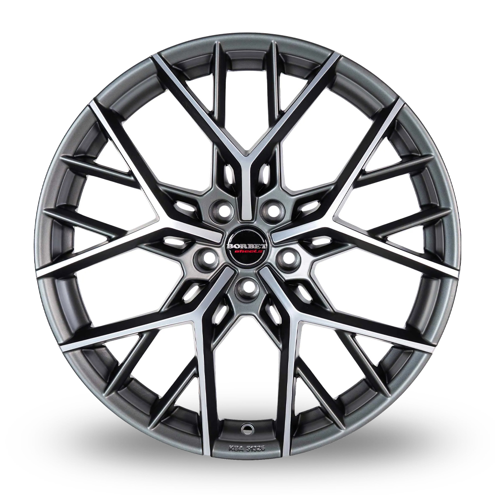 18" Borbet BY Matt Titan Polished Alloy Wheels