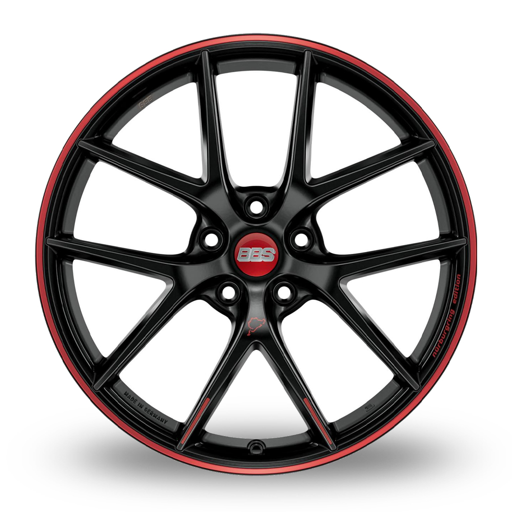 19" BBS CI-R Nurburgring Edition Satin Black Red Rim Alloy Wheels