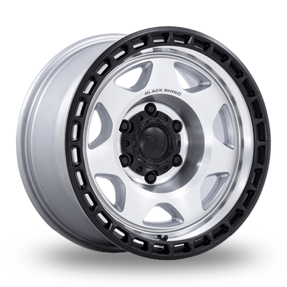 Black Rhino BR018 Voyager (USA Warehouse) Silver Machined With M Black Lip Alloy Wheels