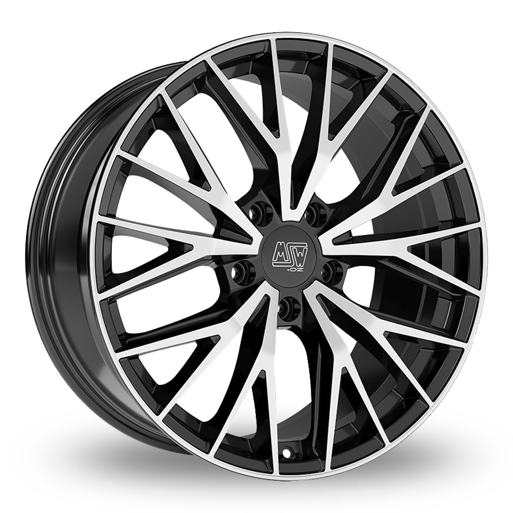 MSW (by OZ) 44 Gloss Black Polished Alloy Wheels