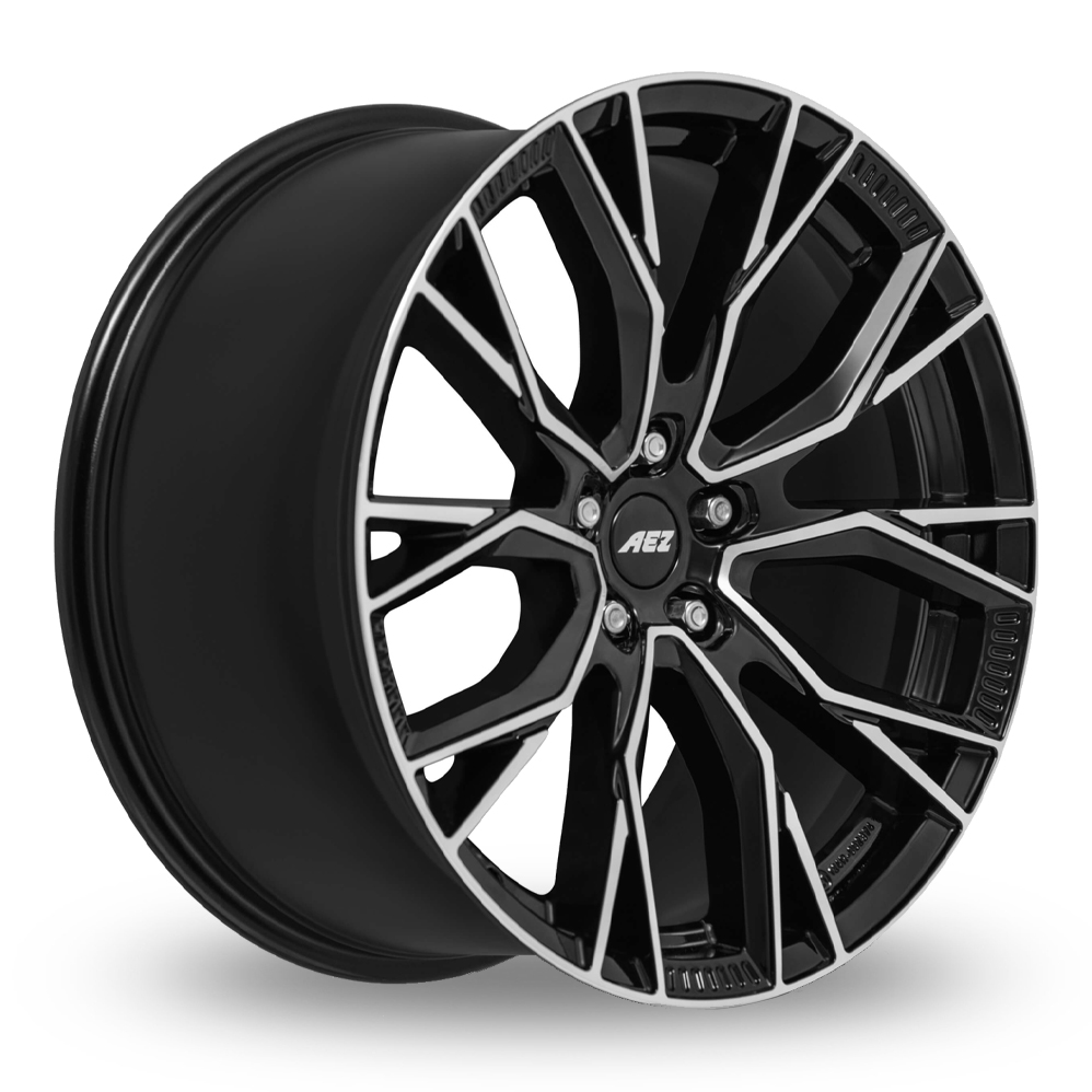 20" AEZ Toronto Dark Black Polished Alloy Wheels