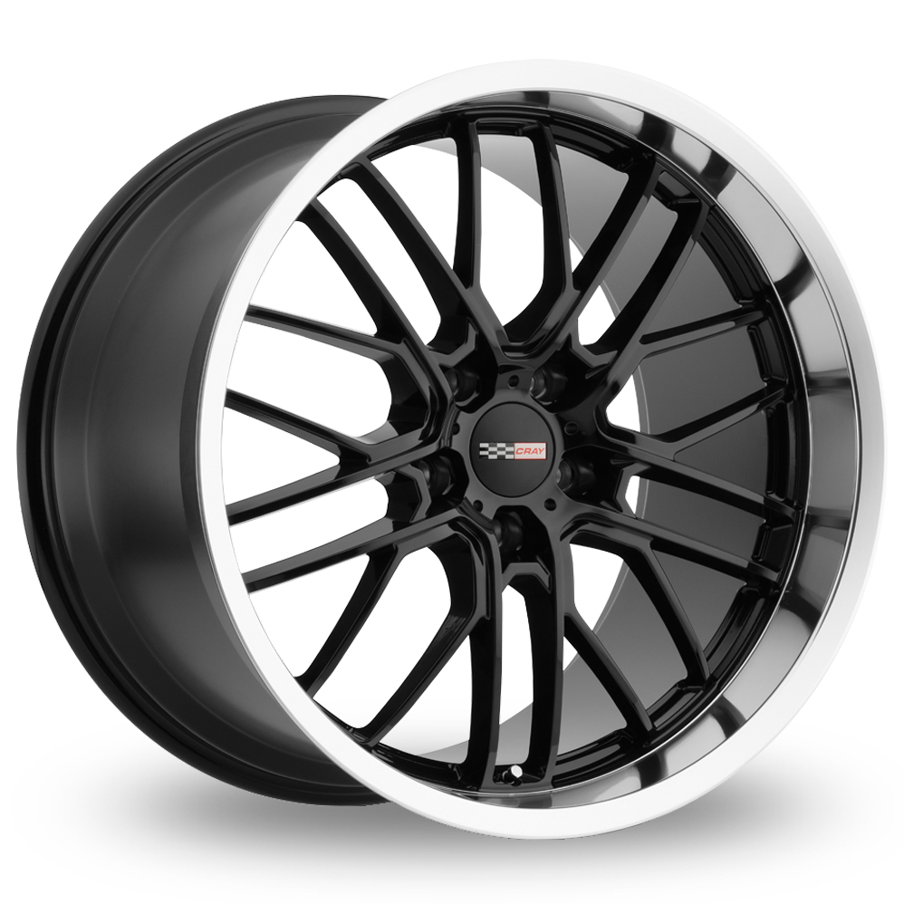 Cray Eagle (EU Warehouse) Gloss Black With Mirror Cut Lip Alloy Wheels