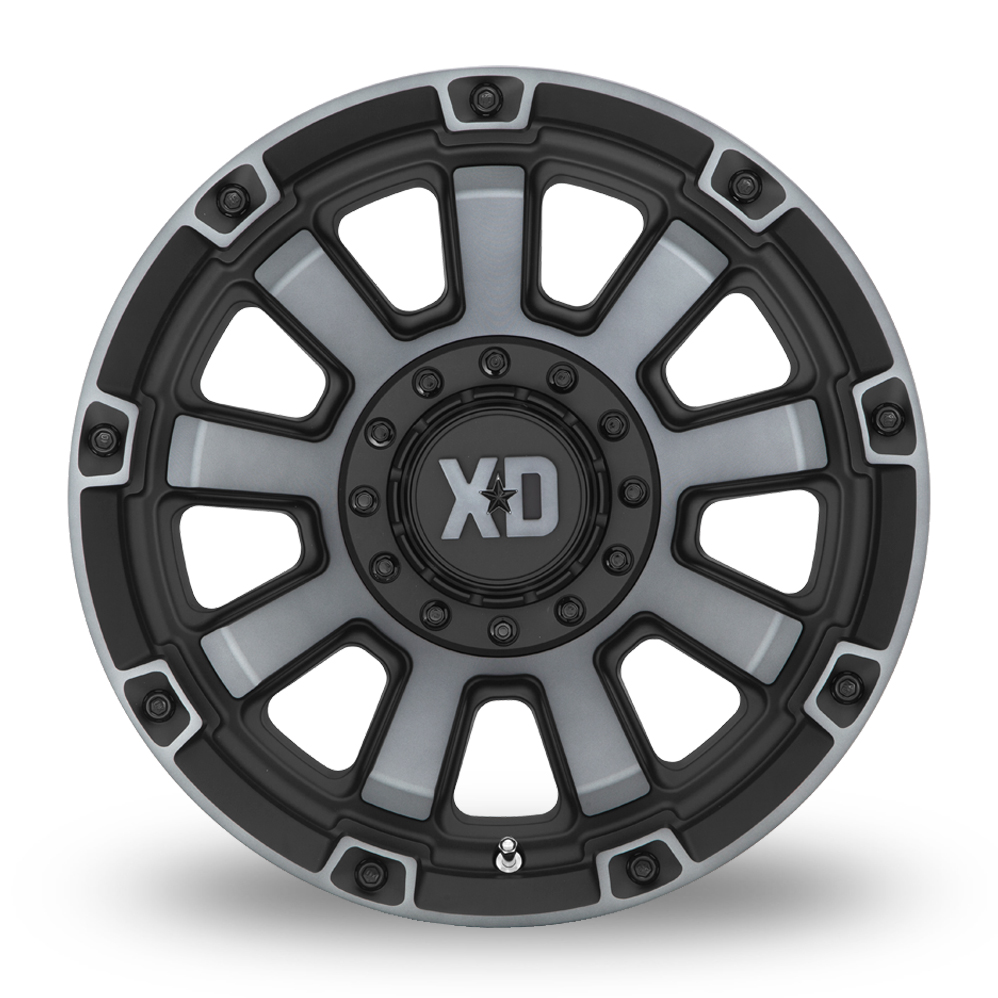 17" XD XD852 Gauntlet Satin Black With Gray Tint Alloy Wheels