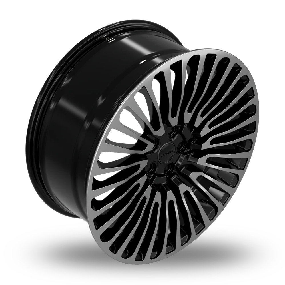22" Hawke Sentry Black Polished Alloy Wheels