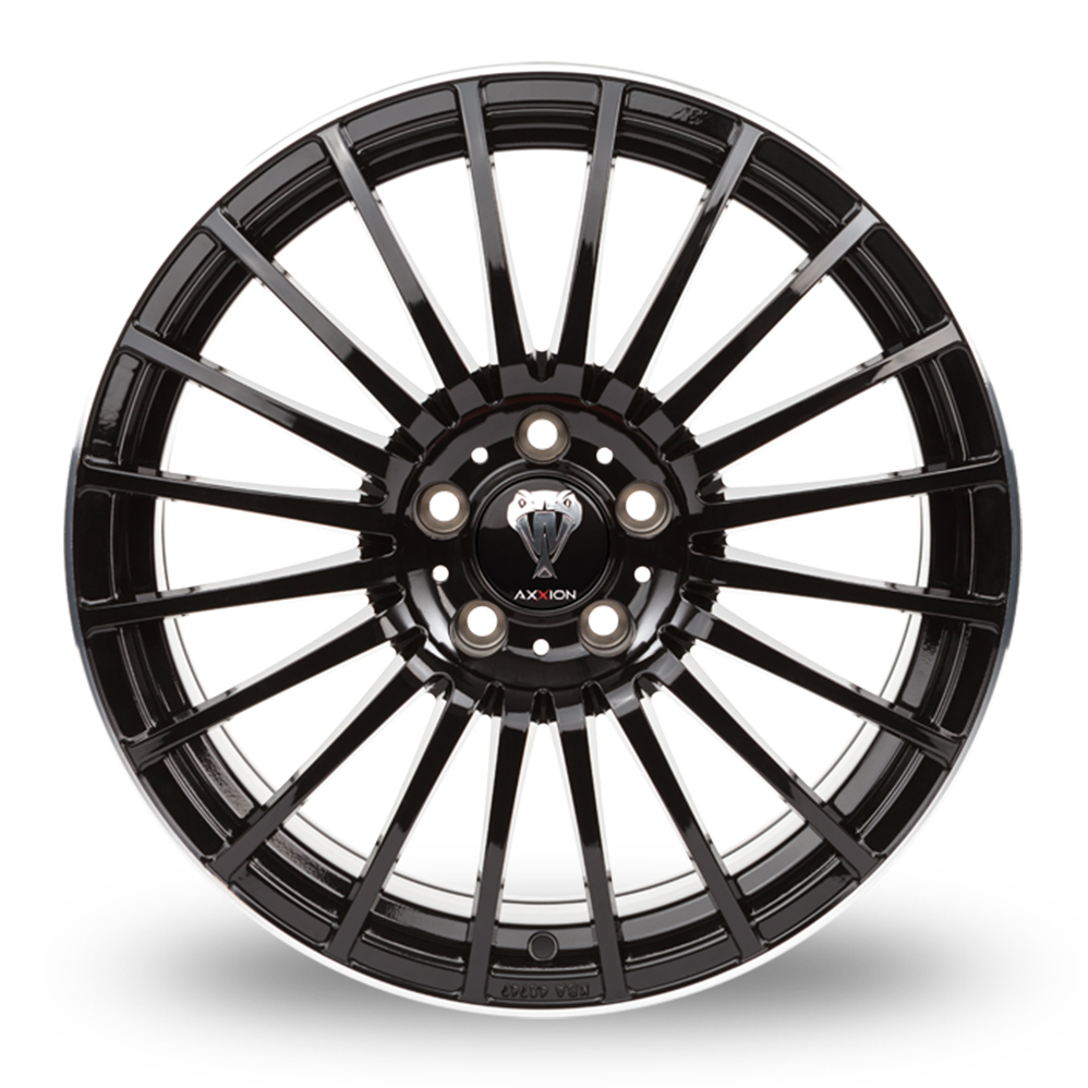 19" Axxion AX5 Glossy Black With Machined Lip Alloy Wheels