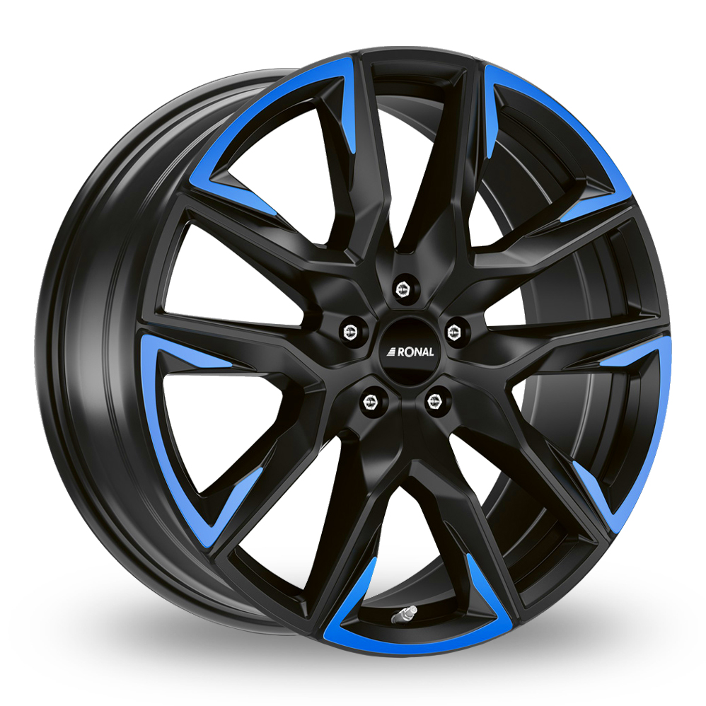 Ronal R71 Matt Black Matt Blue Alloy Wheels