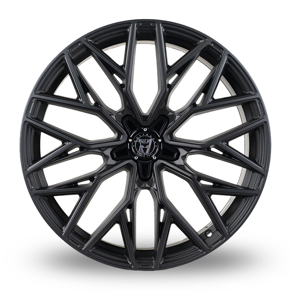 20" Wolfrace 71 Wolfsburg GTR Widetrack Matt Black Alloy Wheels