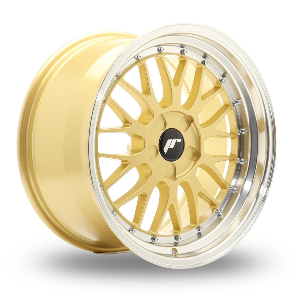 Japan Racing JR23 (9.5x18) (Custom Fitment) Gold Machined Lip Alloy Wheels
