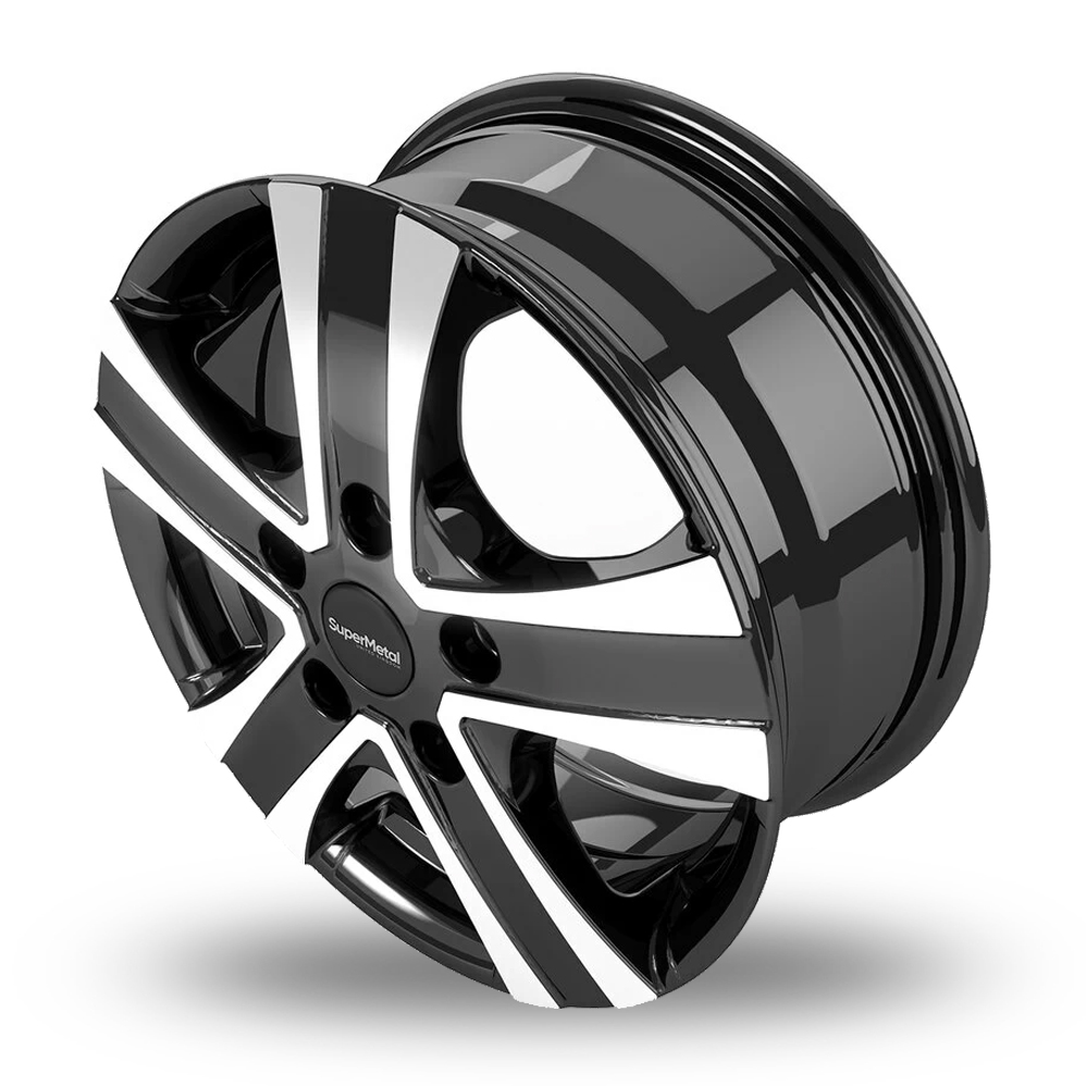 16" SuperMetal Hammer Black Polished Alloy Wheels